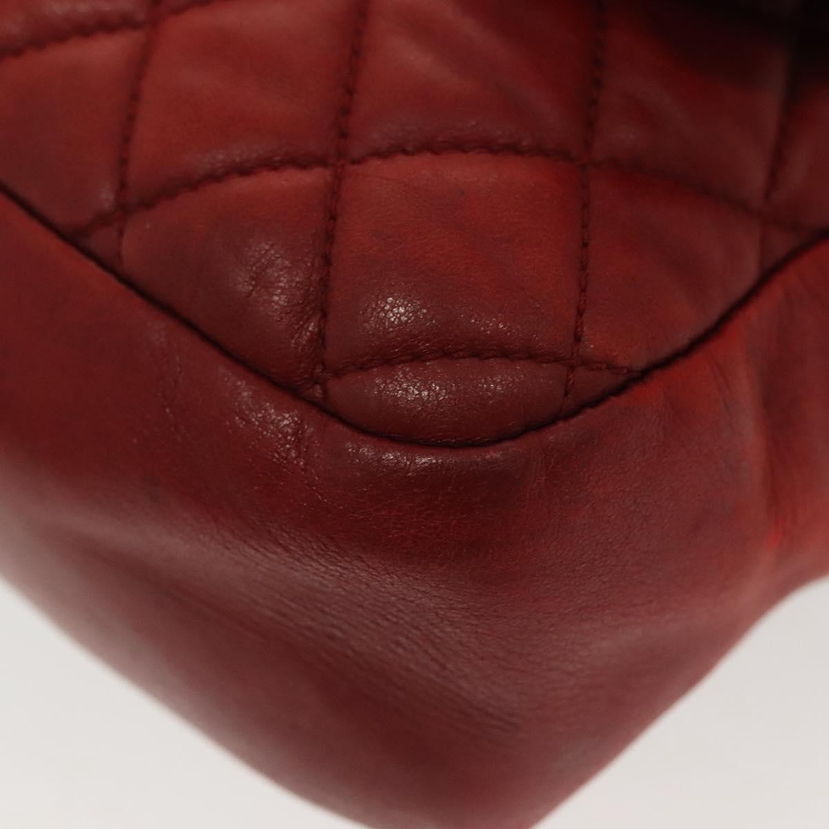 Chanel Now and Forever Flap Bag Quilted Lambskin, RED, LEATHER, Shoulder bag