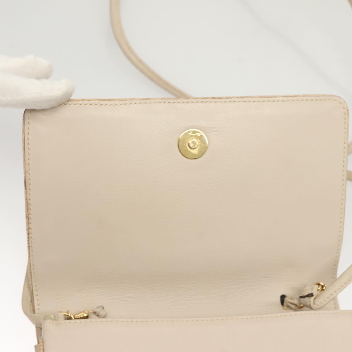 Celine Flap Shoulder Bag Leather, BEIGE, LEATHER, Shoulder bag