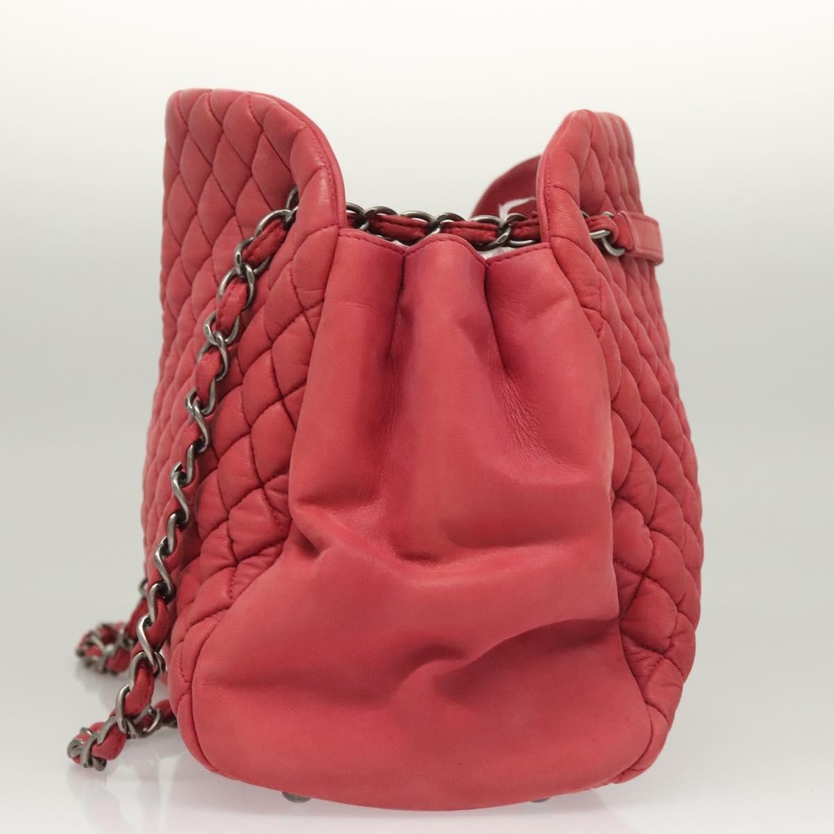 Chanel Matelasse Chain Shoulder Bag Leather, Pink, Leather, Handbag