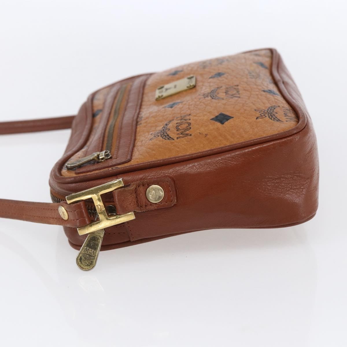 MCM Visetos Shoulder bag Canvas and Leather, BROWN, CANVAS, Shoulder bag