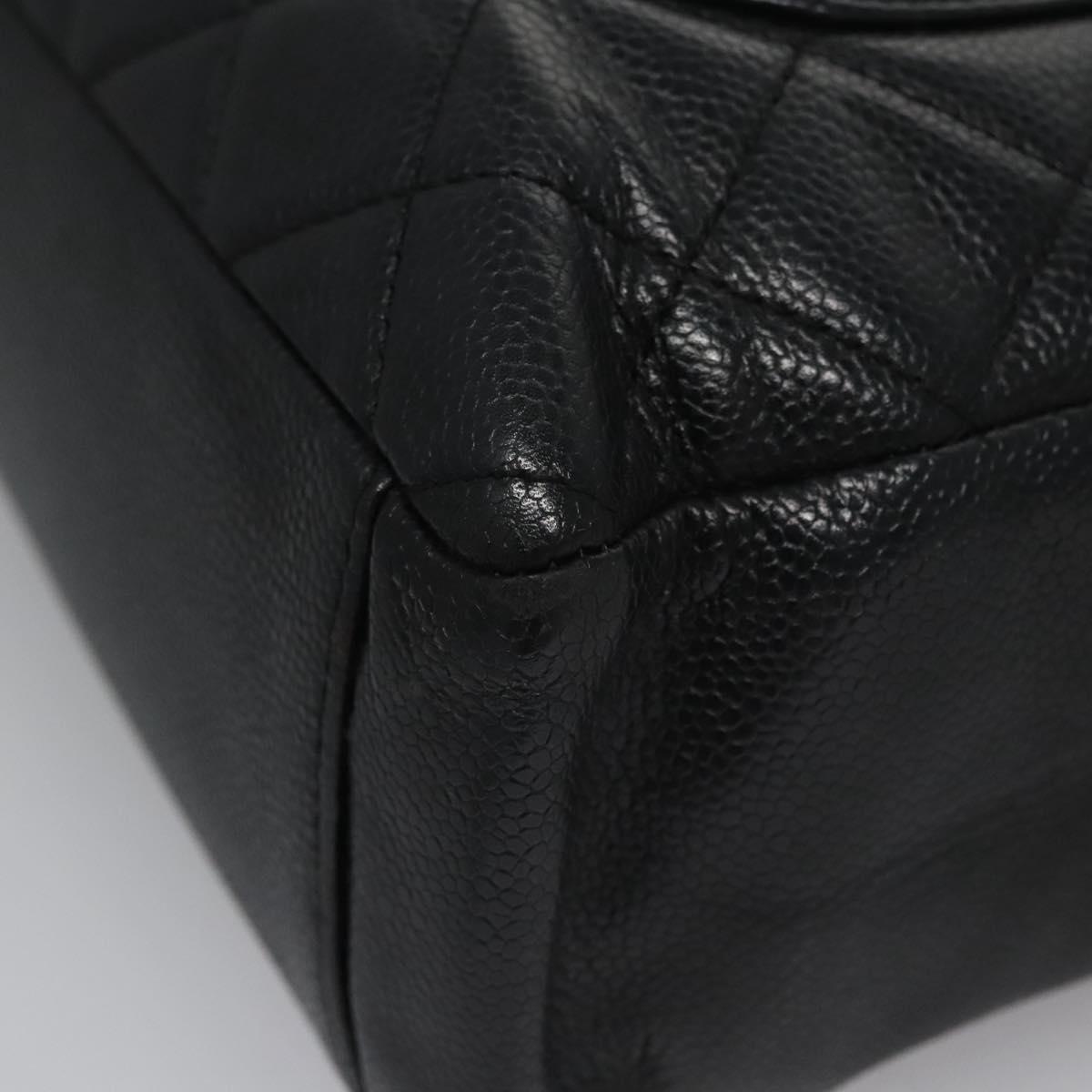 Chanel Petite Shopping Tote Quilted Caviar, BLACK, LEATHER, Tote bag