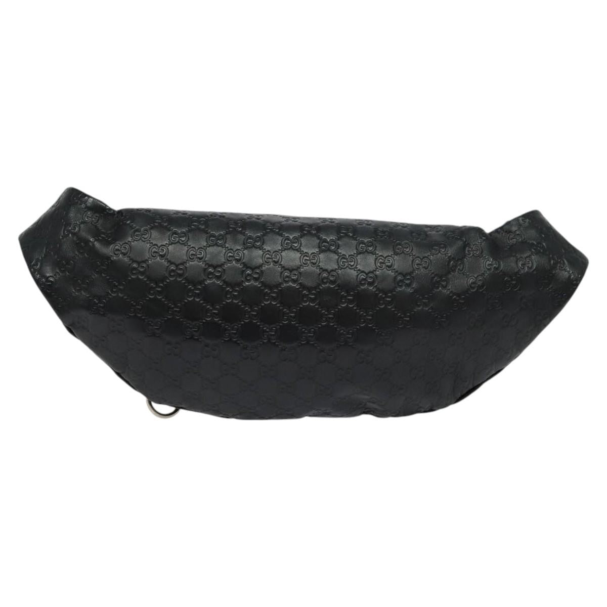 Gucci Waist Bag Guccissima Leather, BLACK, LEATHER, Clutche & pouche