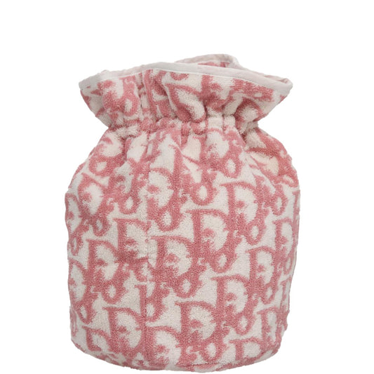 Christian Dior Vintage Trotter Pouch Pile, PINK, COTTON, Clutche & pouche