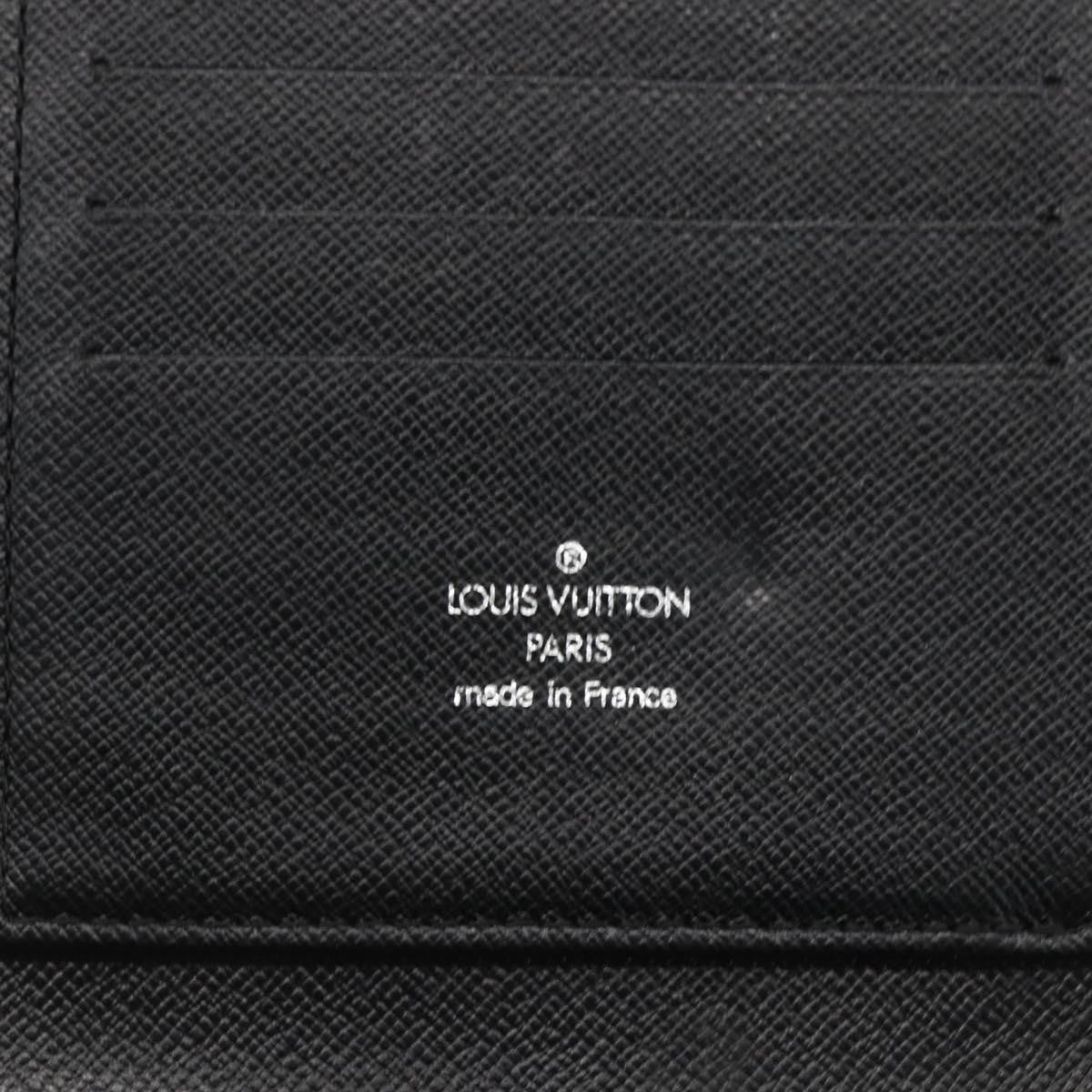 Louis Vuitton Atoll Organizer Wallet Taiga Leather, BLACK, LEATHER, Clutche & pouche