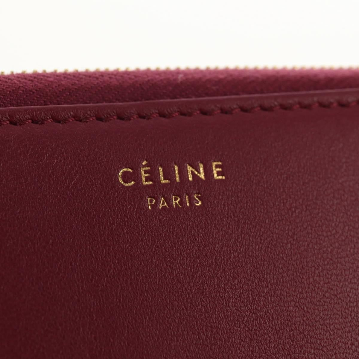 Celine Multifunction Flap Wallet Leather, BURGUNDY, LEATHER, Wallets