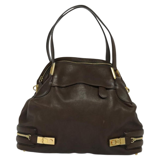 Chloe Vintage Tote bag Leather, BROWN, LEATHER, Tote bag