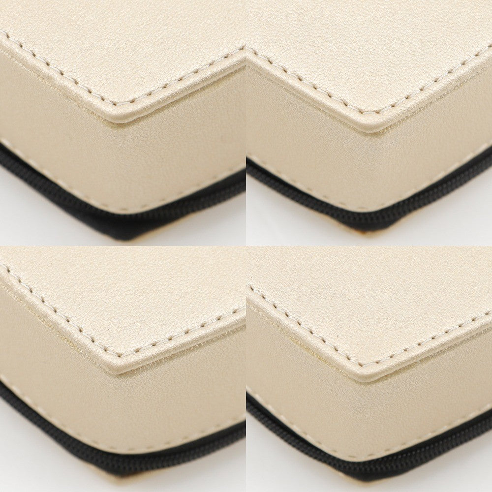 Chanel Sabri Mage Pouch Leather, GOLD, LEATHER, Clutche & pouche