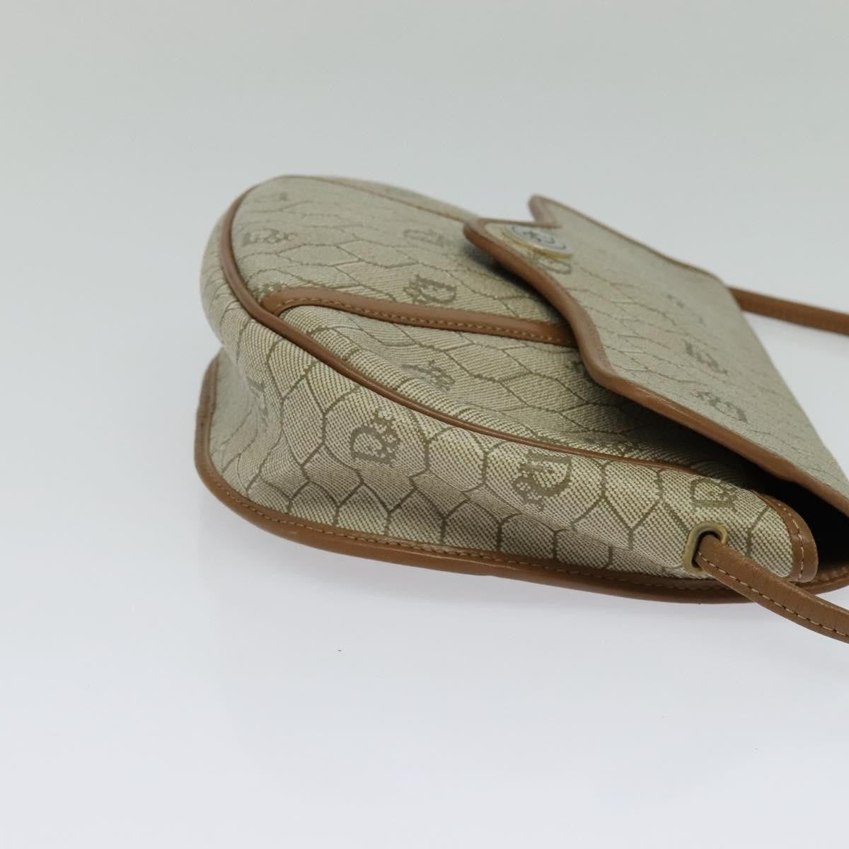 Christian Dior Vintage Honeycomb Shoulder Bag Canvas, BEIGE, CANVAS, Shoulder bag