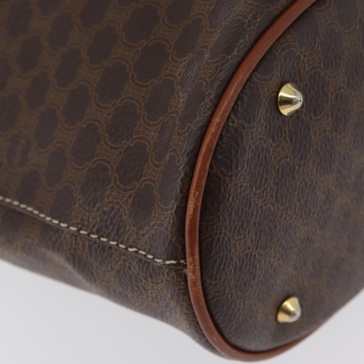 Celine Vintage Macadam Tote bag Canvas and Leather, Brown, Canvas, Tote Bag