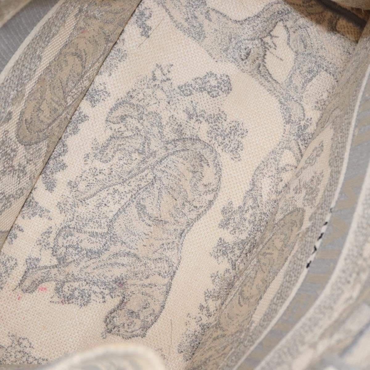 Christian Dior Book Tote Embroidered Canvas, GRAY, CANVAS, Tote bag