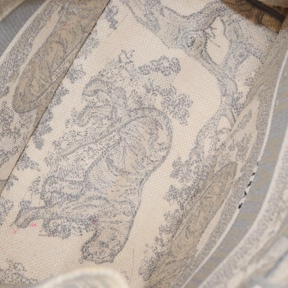 Christian Dior Book Tote Embroidered Canvas, GRAY, CANVAS, Tote bag