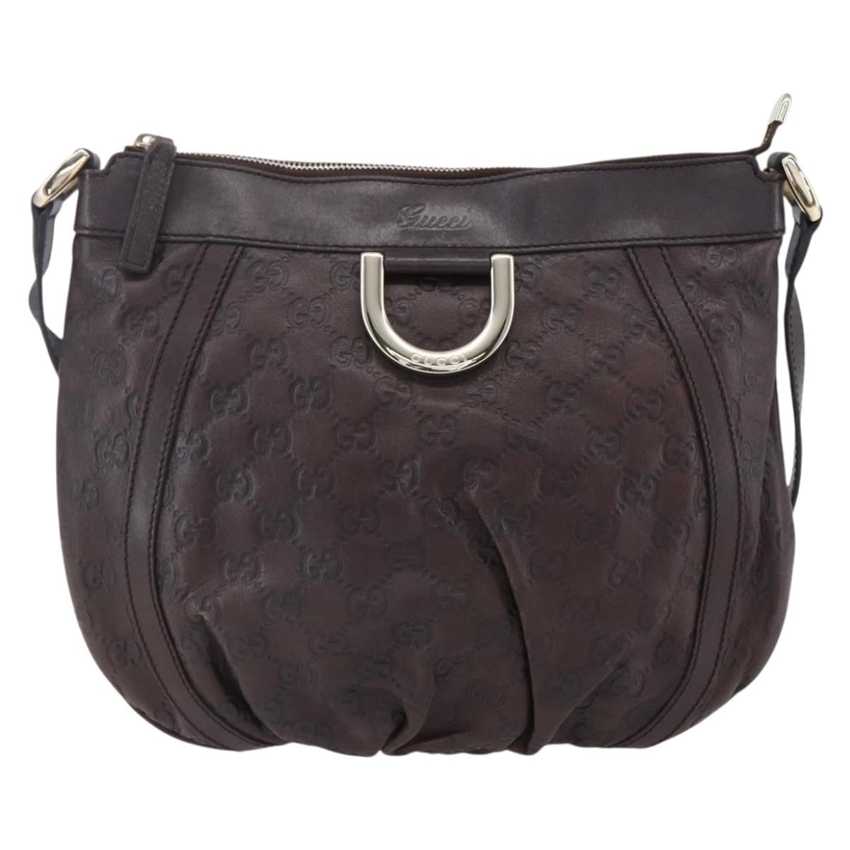 Gucci D Ring Messenger Bag Guccissima Leather, BURGUNDY, LEATHER, Shoulder bag