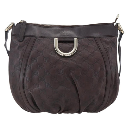 Gucci D Ring Messenger Bag Guccissima Leather, BURGUNDY, LEATHER, Shoulder bag