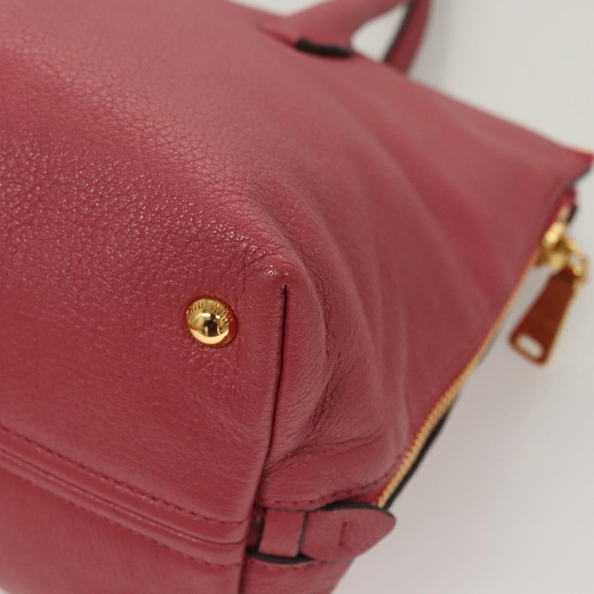 Miu Miu Convertible Madras Side Zip Satchel Grainy Leather, PINK, LEATHER, Handbag