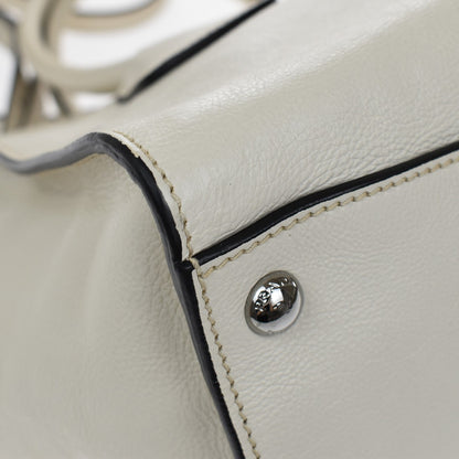 Prada Twin Pocket Shopping Tote City Calfskin, WHITE, LEATHER, Handbag
