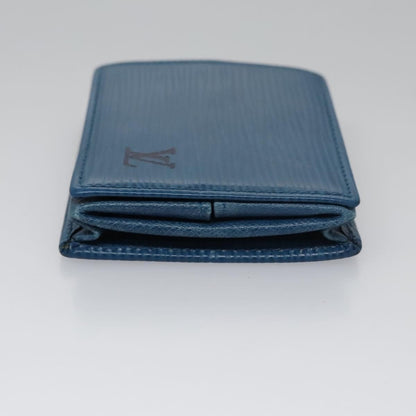 Louis Vuitton Porte Monnaie Boite Epi Leather, BLUE, LEATHER, Wallets