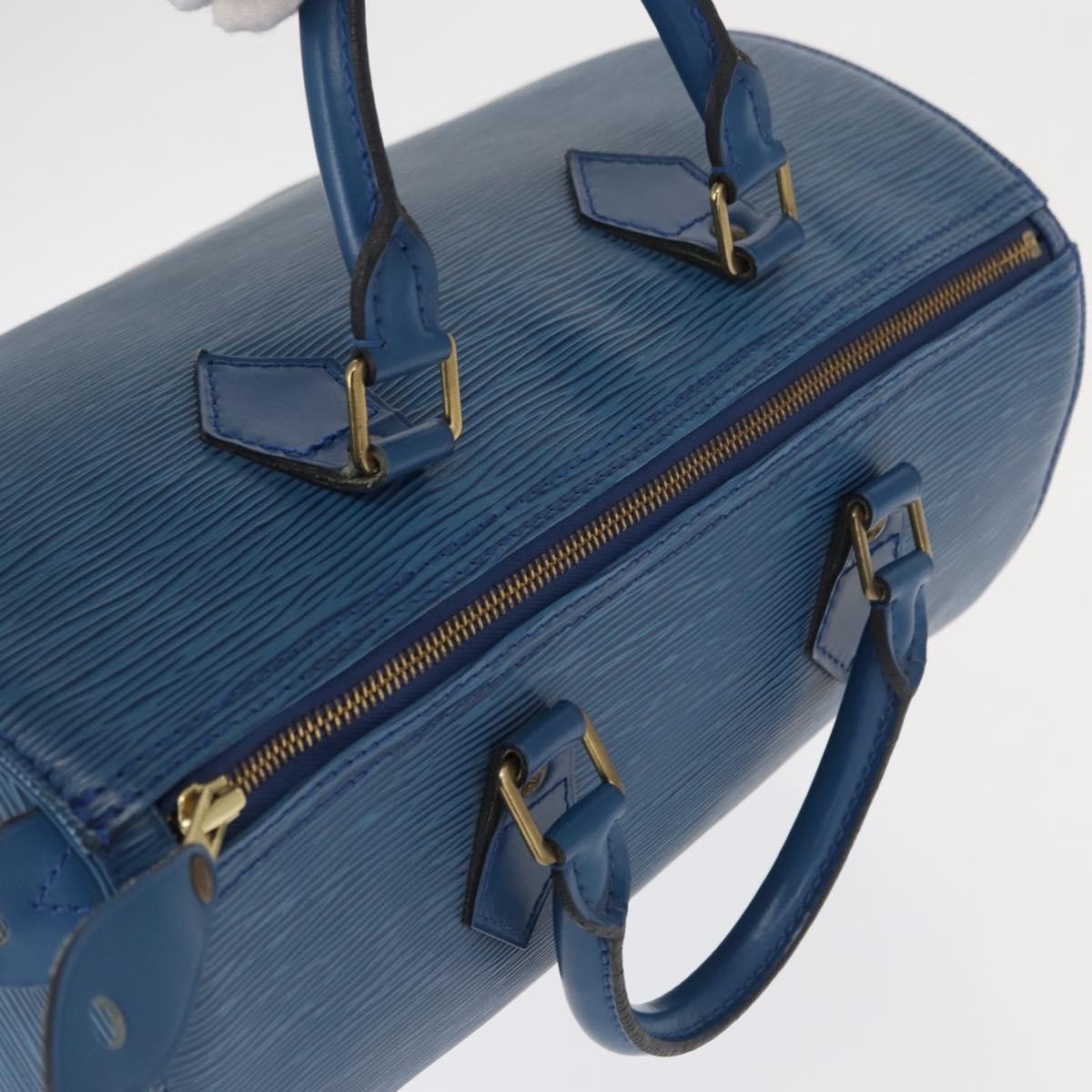 Louis Vuitton Speedy Handbag Epi Leather, BLUE, LEATHER, Handbag