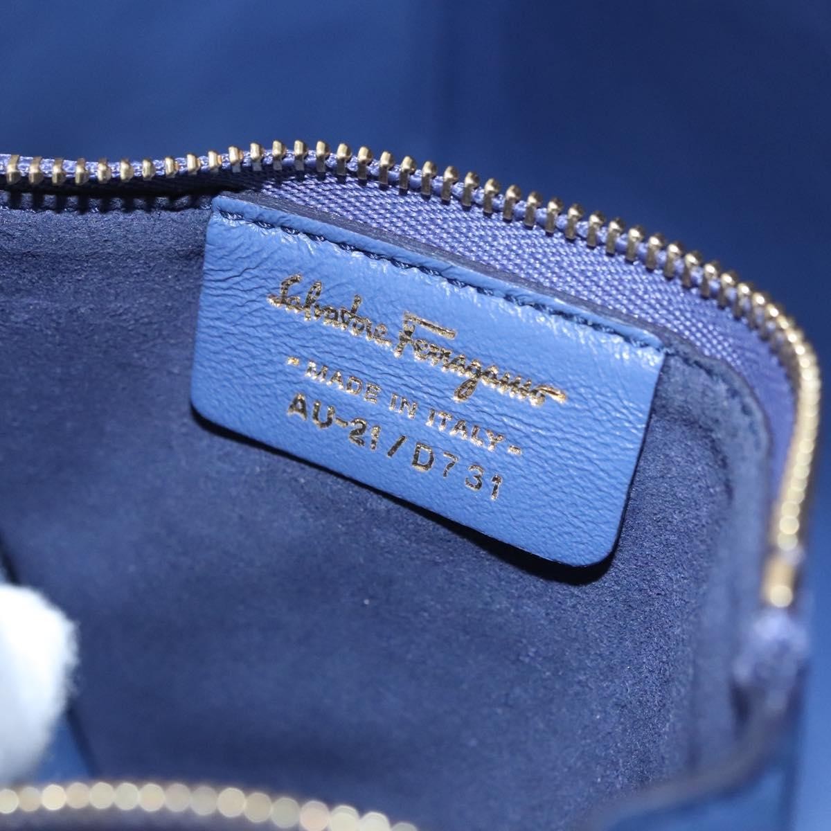 Salvatore Ferragamo Abbey Shoulder Bag Leather, BLUE, LEATHER, Shoulder bag