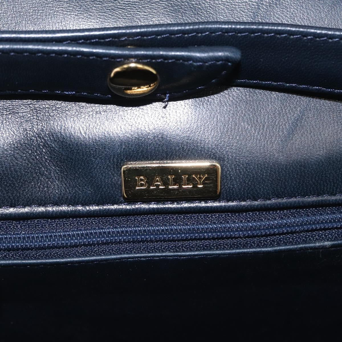 Bally Vintage Handbag Quilted Leather, NAVY, LEATHER, Handbag