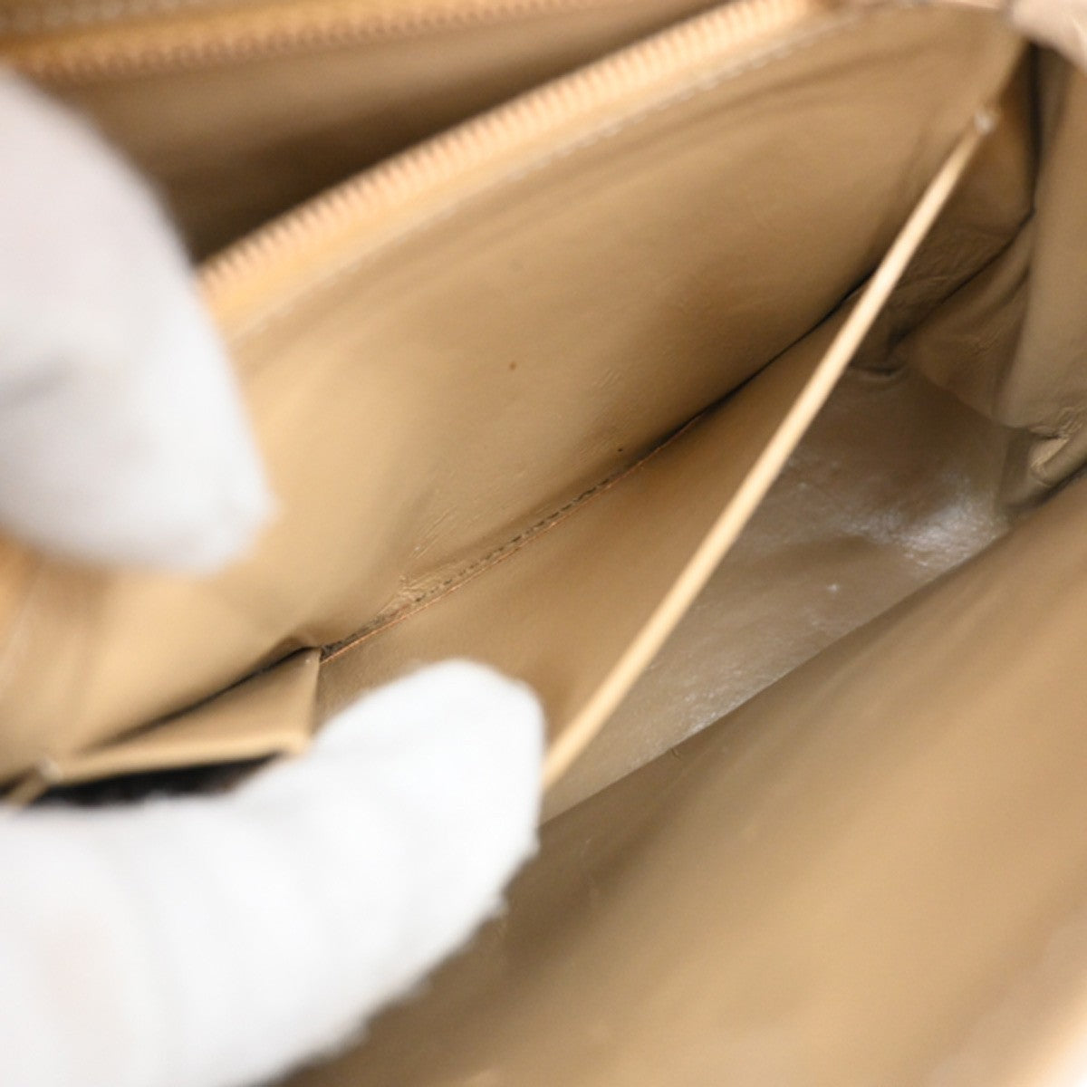 Chanel Vintage Two Tone CC Flap Bag Quilted Lambskin, BEIGE, LEATHER, Shoulder bag