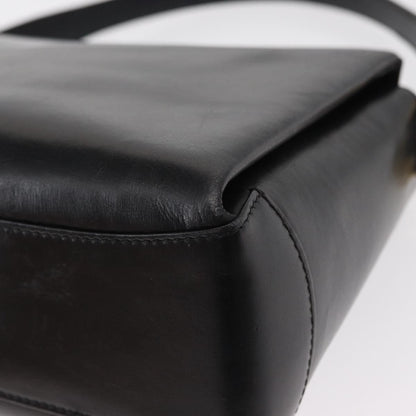 Gucci Vintage Convertible Bamboo Box Crossbody Bag Leather, BLACK, LEATHER, Handbag