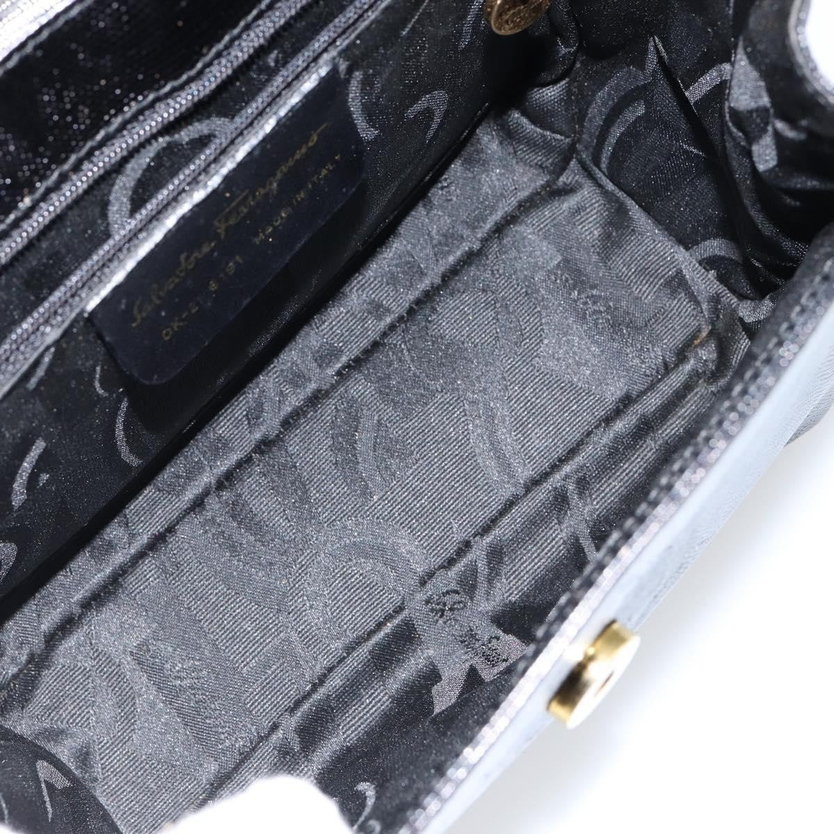 Salvatore Ferragamo Vintage Handbag Leather, BLACK, LEATHER, Handbag