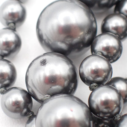 Chanel CC Charm Bracelet Faux Pearls and Metal, BLACK, SILVER_PLATED, Bracelet