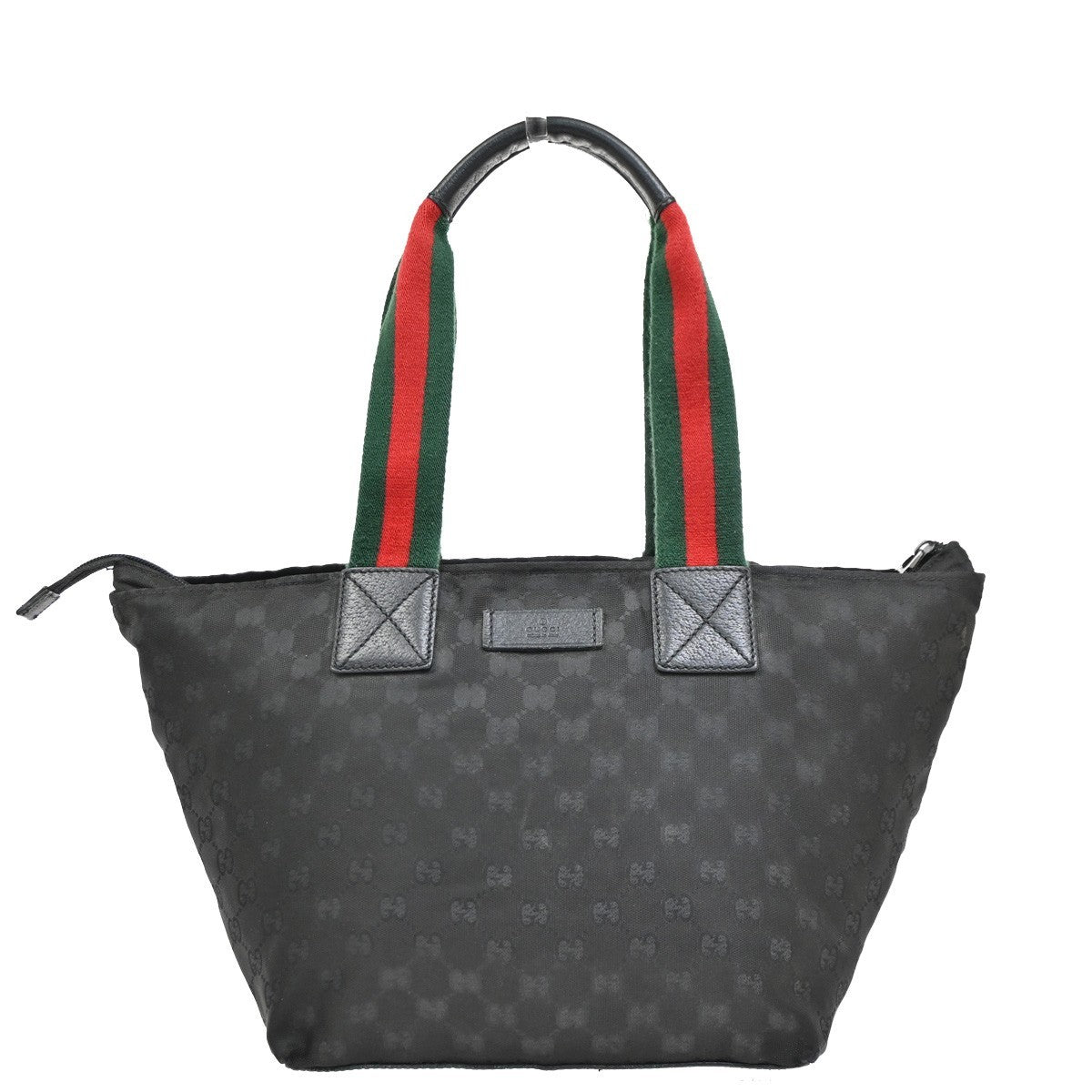 Gucci Web Zip Tote GG Nylon, BLACK, NYLON, Shoulder bag