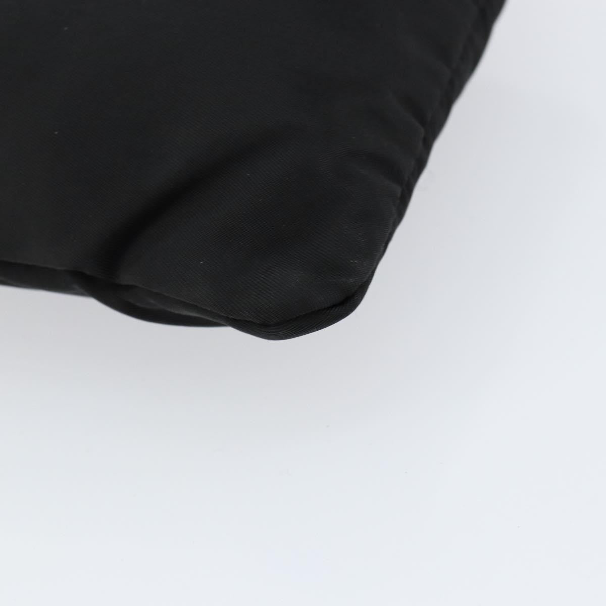 Prada Front Zip Convertible Flat Messenger Tessuto with Leather, BLACK, NYLON, Shoulder bag