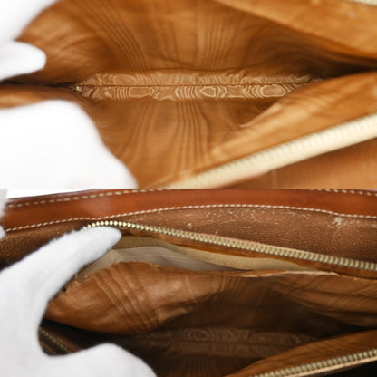 Celine Vintage Macadam Handbag Leather, BROWN, PVC, Handbag