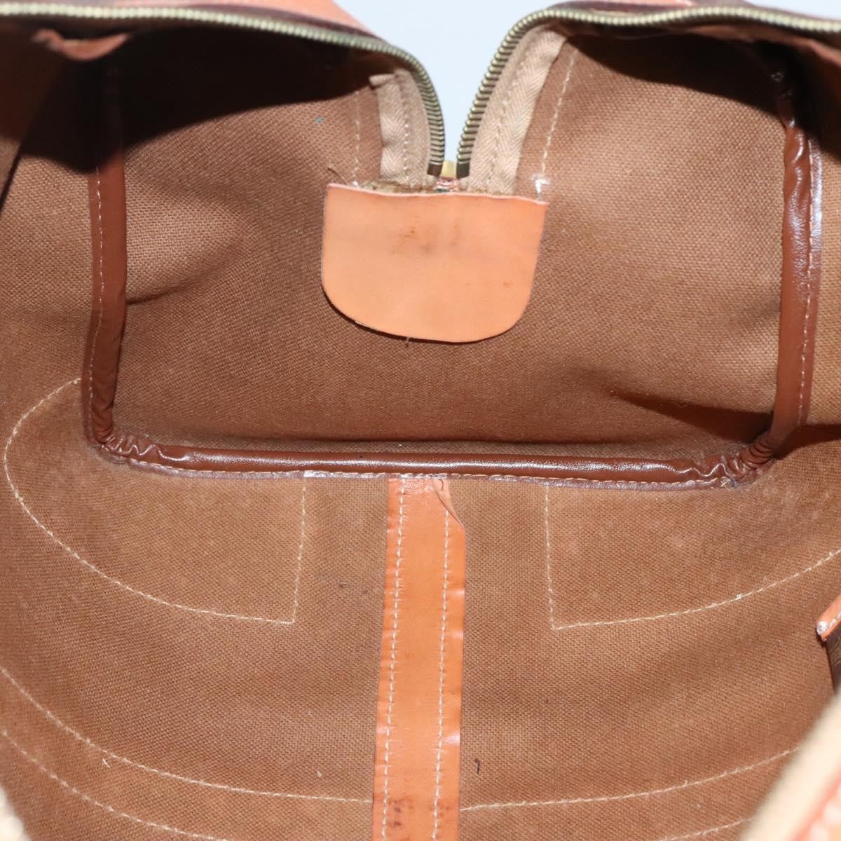 Celine Vintage Duffle Bag Macadam Coated Canvas, BROWN, CANVAS, Travel bag