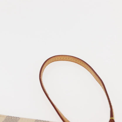 Louis Vuitton Neverfull Pochette Damier, WHITE, CANVAS, Clutche & pouche