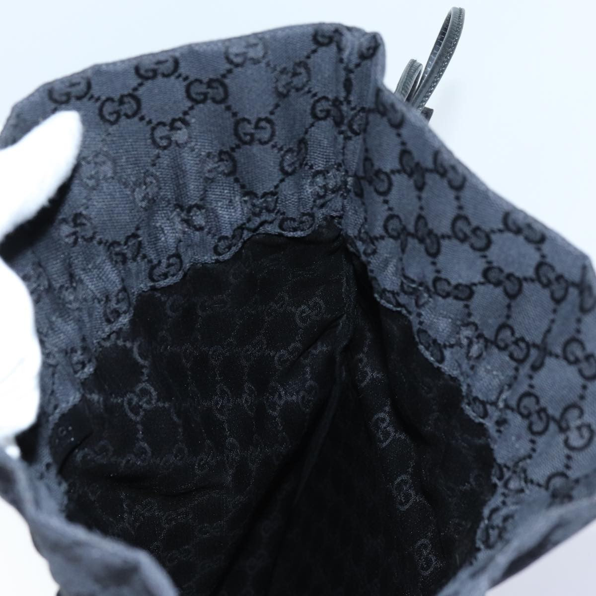 Gucci Vintage Web Drawstring Bucket Bag GG Coated Canvas, BLACK, CANVAS, Clutche & pouche