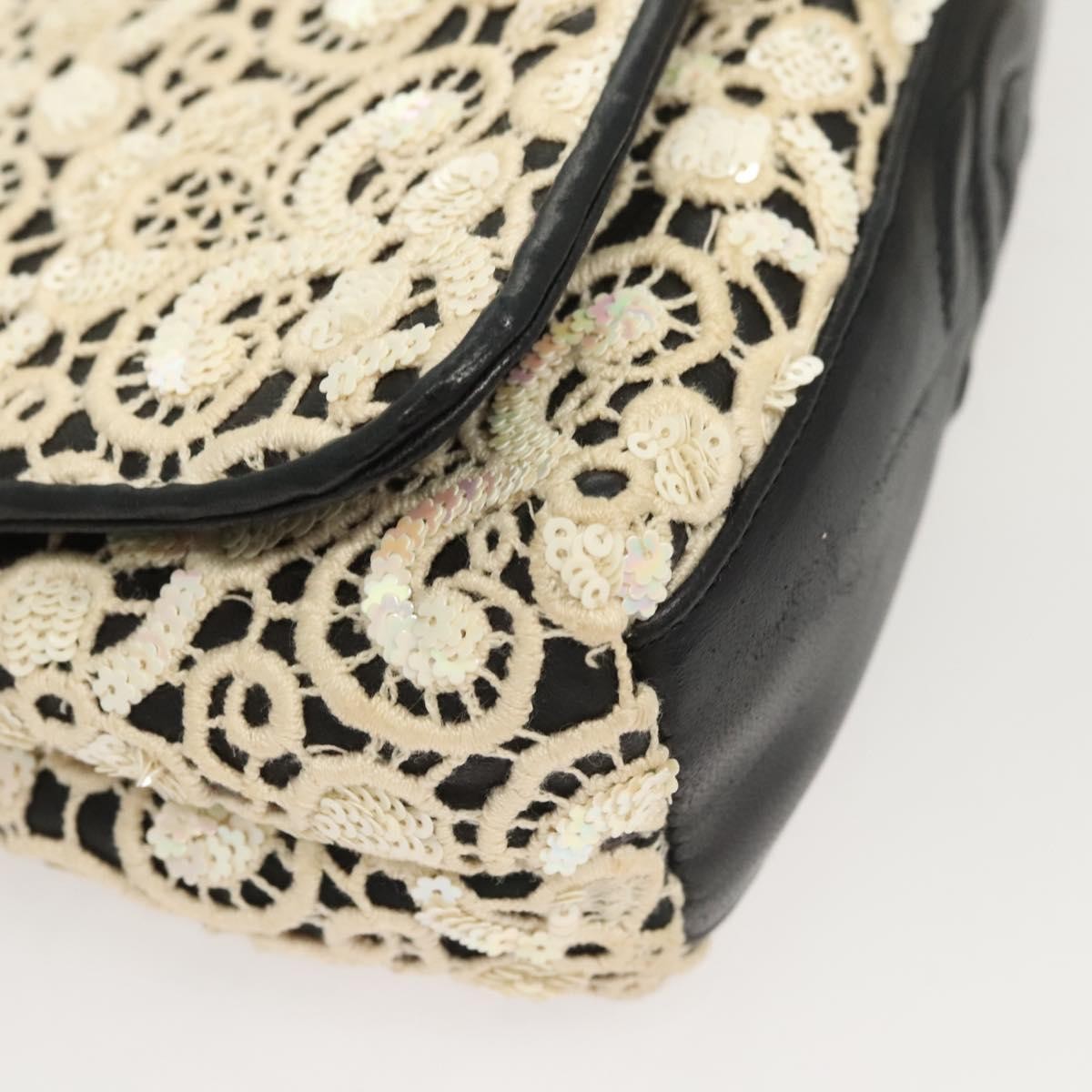 Chanel Floral CC Flap Bag Leather, WHITE, LEATHER, Shoulder bag