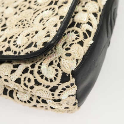 Chanel Floral CC Flap Bag Leather, WHITE, LEATHER, Shoulder bag