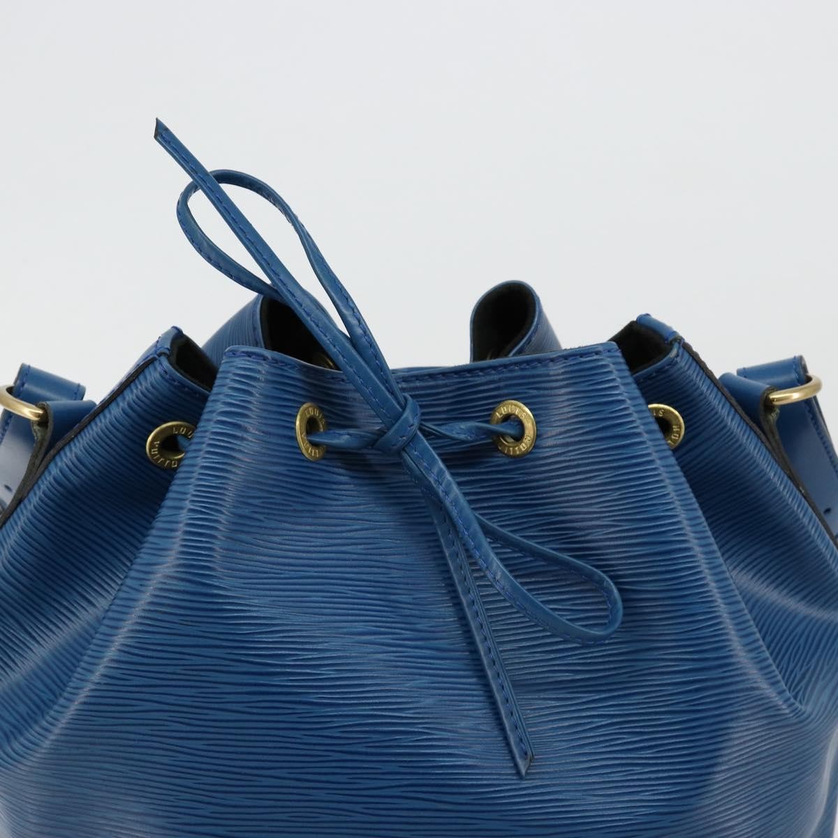 Louis Vuitton Petit Noe Handbag Epi Leather, Blue, Leather, Shoulder Bag