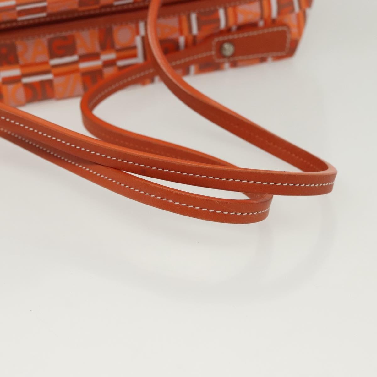 Salvatore Ferragamo Vintage Handbag Canvas, ORANGE, CANVAS, Handbag