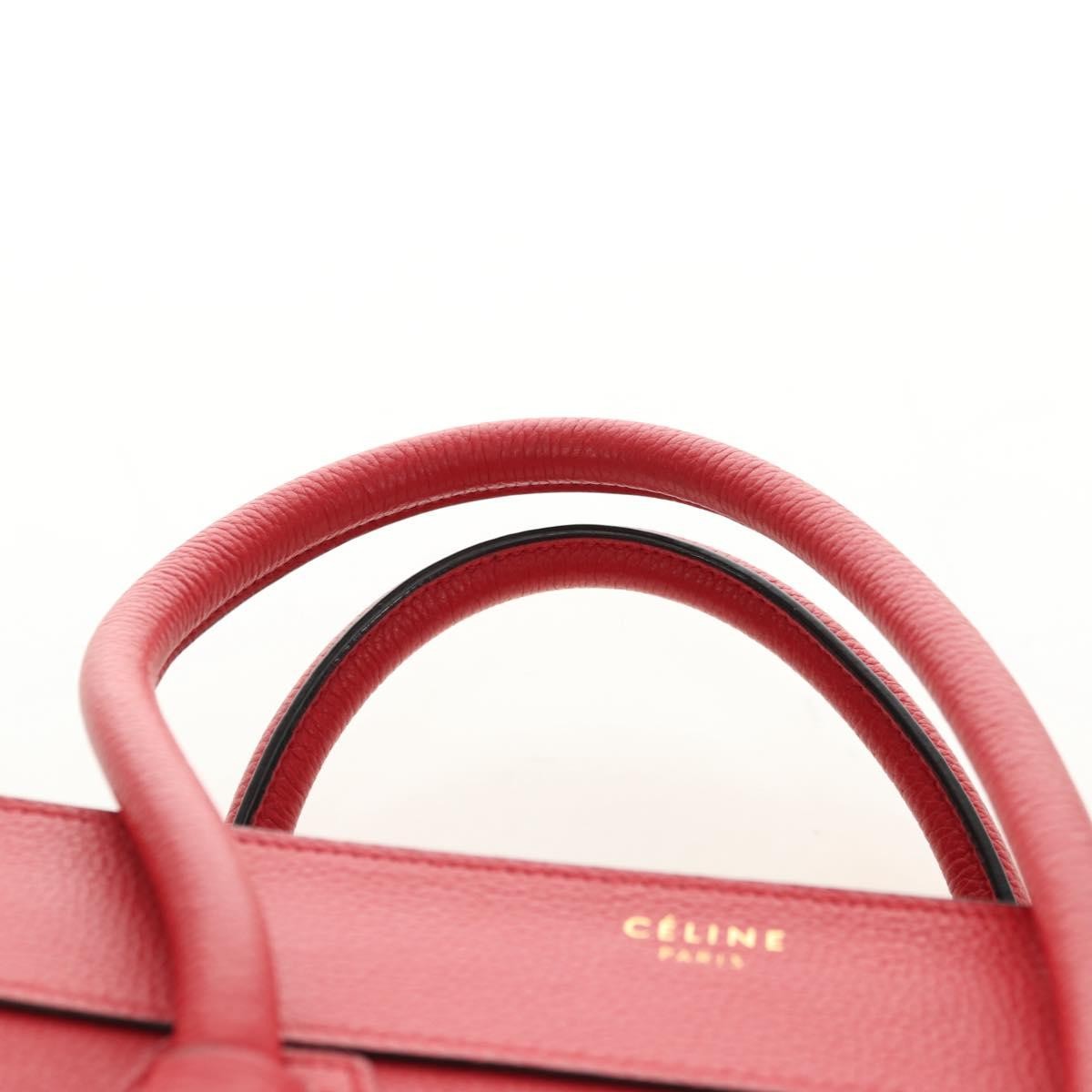Celine Luggage Bag Grainy Leather, Red, Leather, Handbag