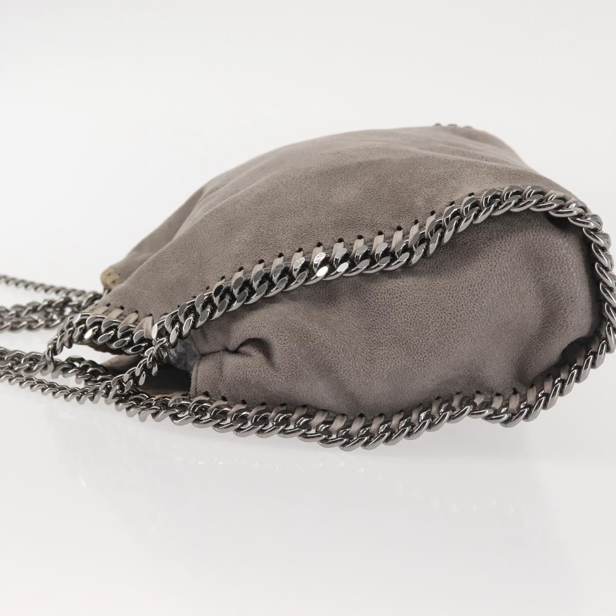 Stella McCartney Falabella Fold Over Crossbody Bag Suede, Gray, Synthetic, Shoulder Bag