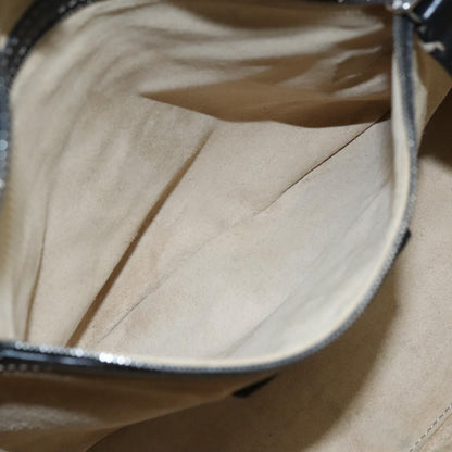 Fendi Selleria Handle Bag Embossed Leather, BLACK, LEATHER, Handbag