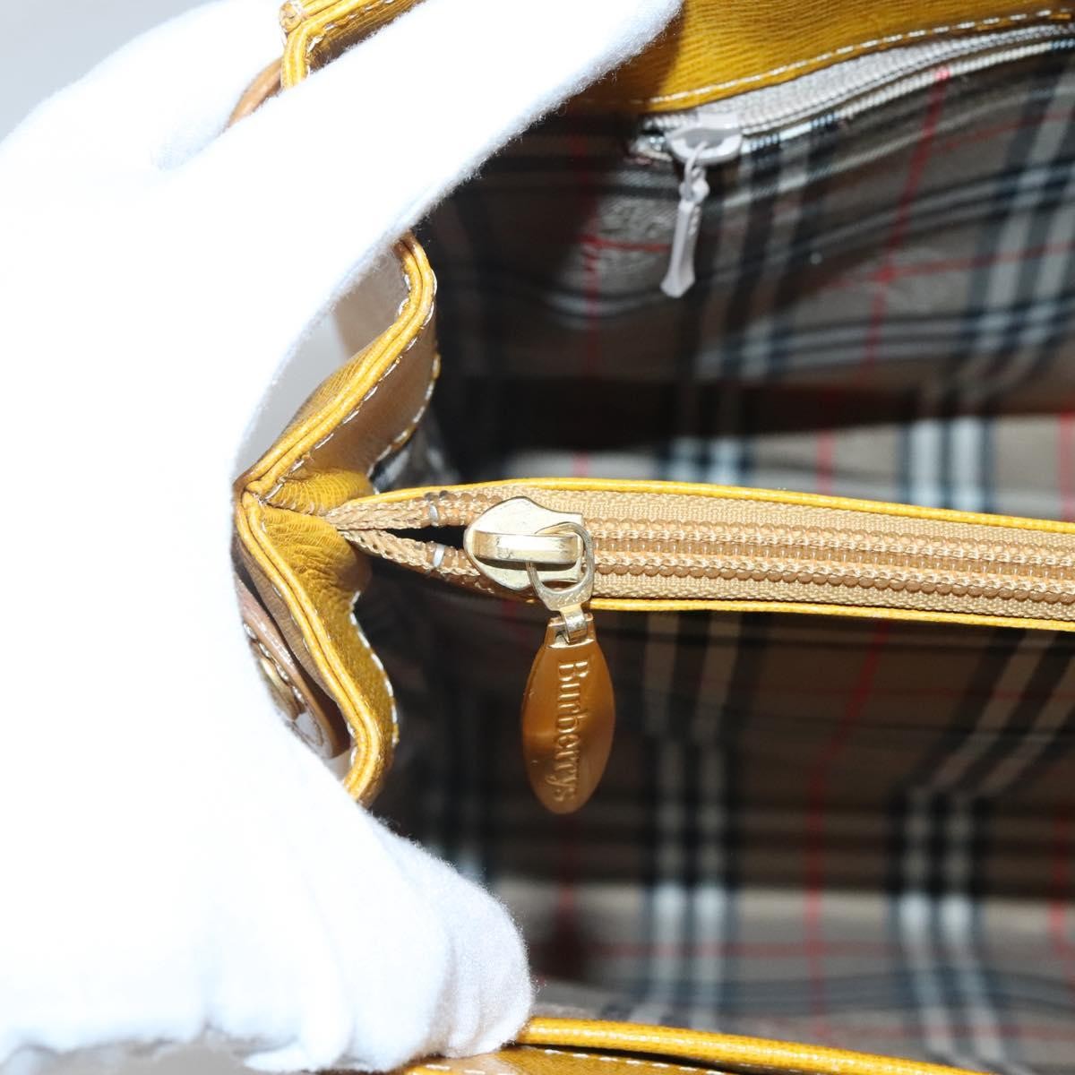 Burberry Vintage Handbag Leather, YELLOW, LEATHER, Handbag