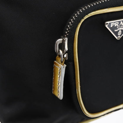 Prada Duet Drawstring Bucket Bag Tessuto, Black, Nylon, Handbag