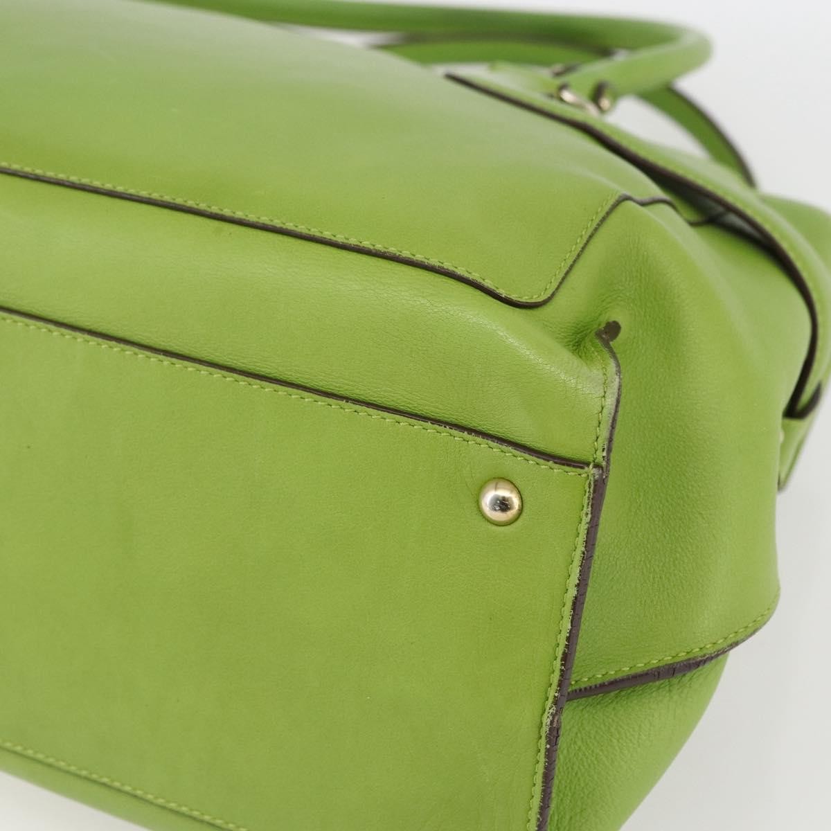 Salvatore Ferragamo Virna Satchel Leather, GREEN, LEATHER, Handbag