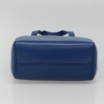 Celine Circle Logo Handbag Leather, BLUE, LEATHER, Handbag