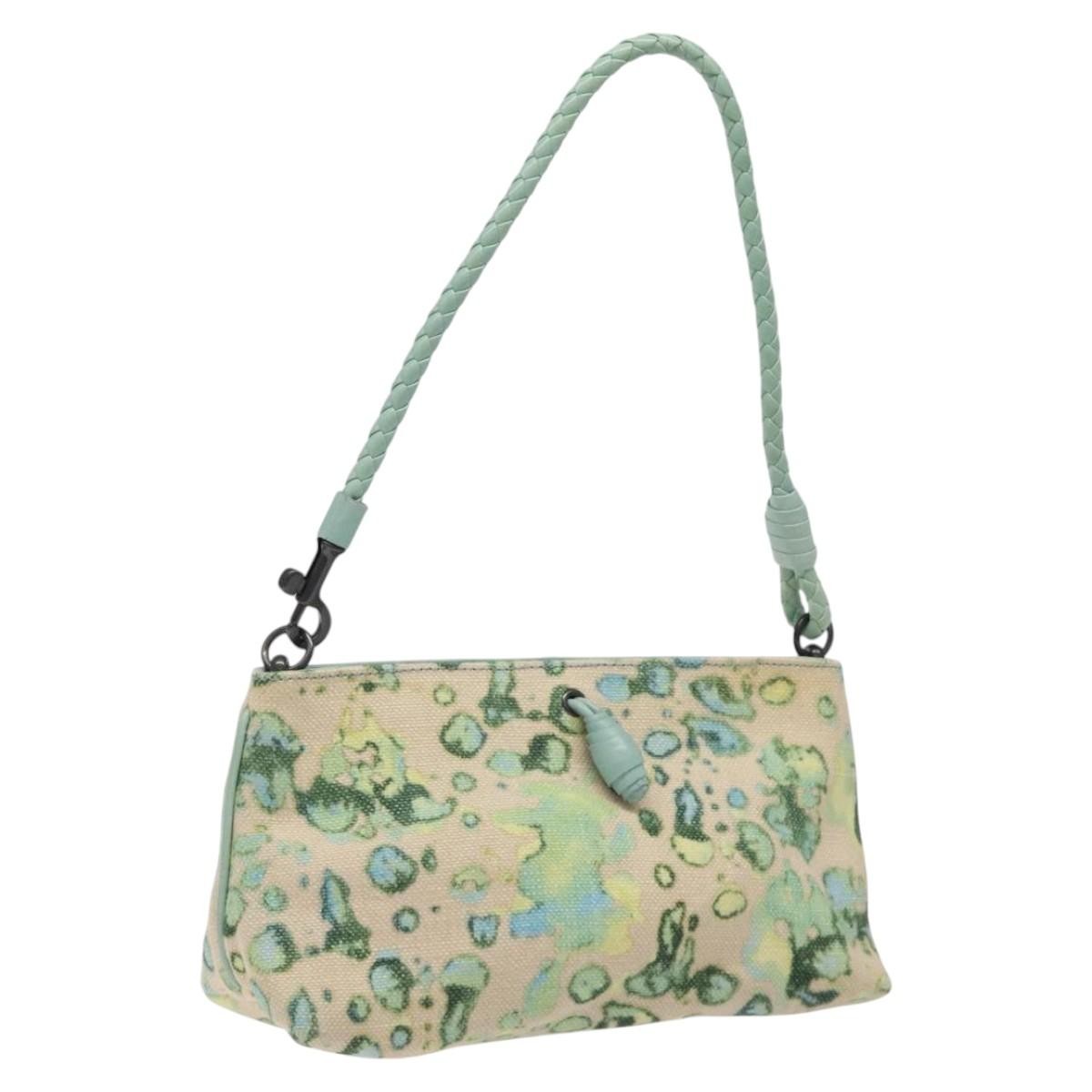 Bottega Veneta Vintage Shoulder Bag Canvas, GREEN, CANVAS, Shoulder bag