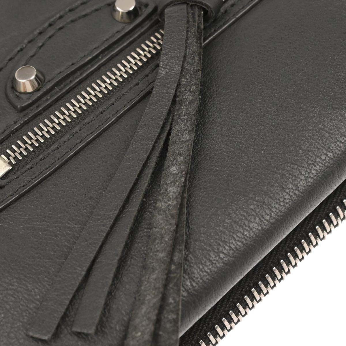 Balenciaga Papier Triple Zip Around Crossbody Bag Leather, GRAY, LEATHER, Shoulder bag