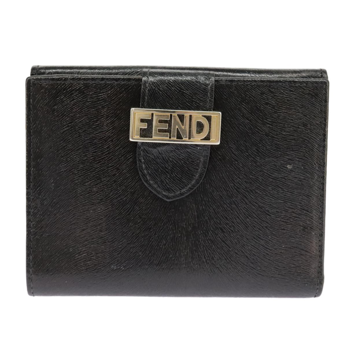 Fendi Bifold Flat Wallet Joshua Vides Printed Leather, BLACK, LEATHER, Wallets