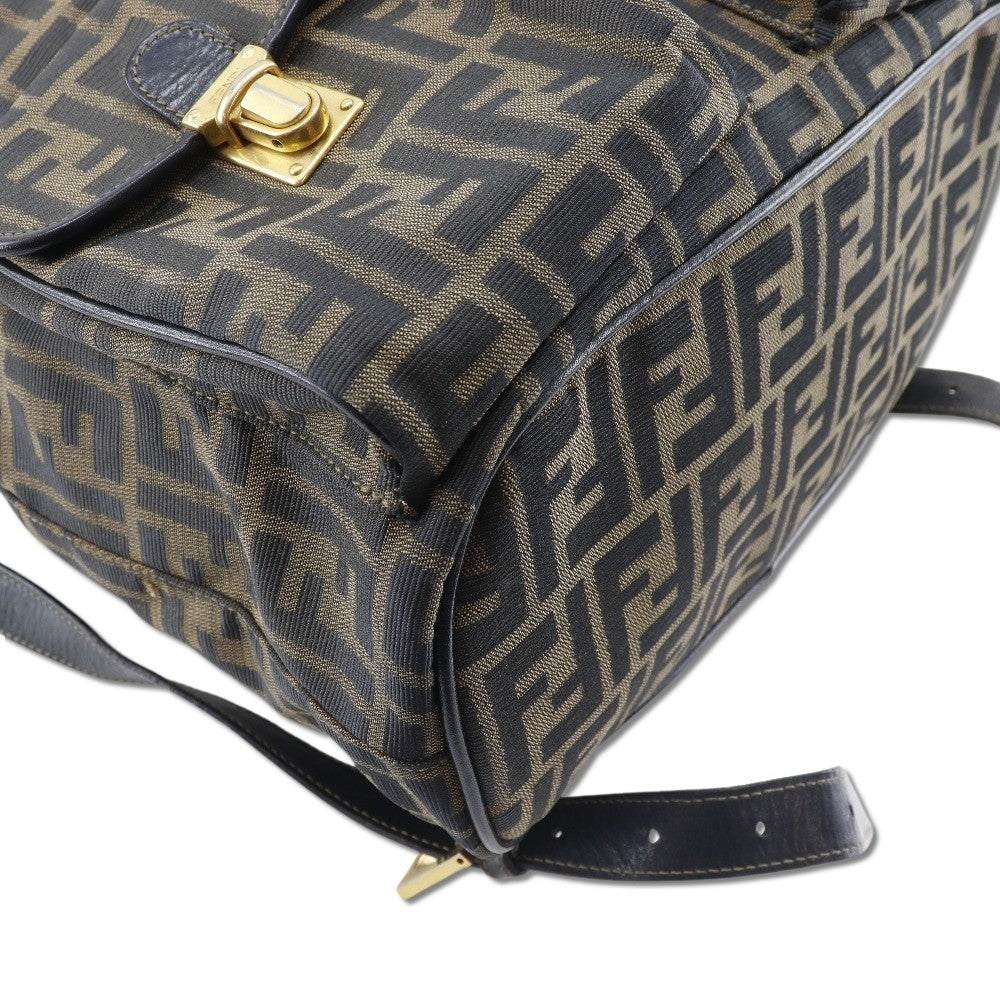 Fendi FENDI BACKPACK DAYPACK ZUCCA Canvas, BROWN, CANVAS, Backpack