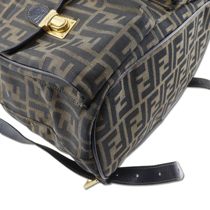 Fendi FENDI BACKPACK DAYPACK ZUCCA Canvas, BROWN, CANVAS, Backpack