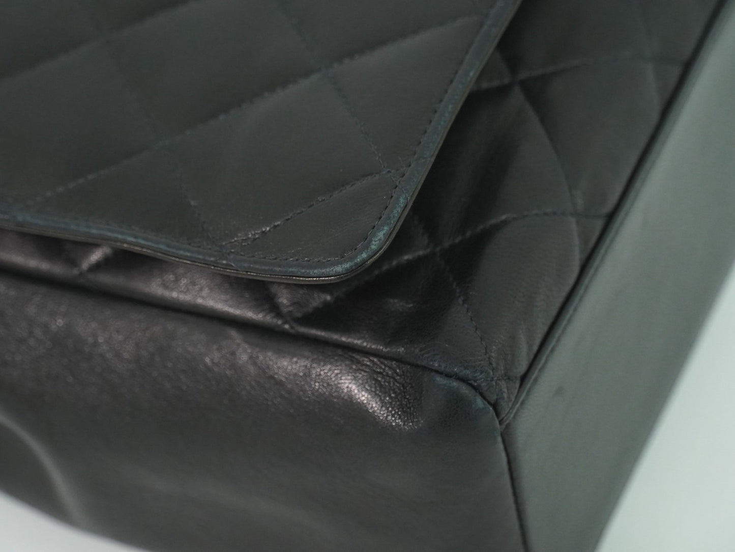 Chanel Vintage ID Bracelet Flap Bag Quilted Lambskin, BLACK, LEATHER, Handbag